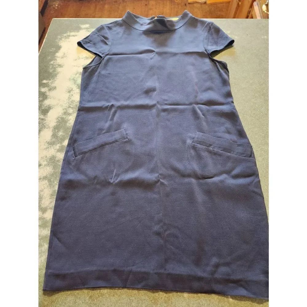 ALICE + OLIVIA Diaz Boxy blue Shift Dress sz Large